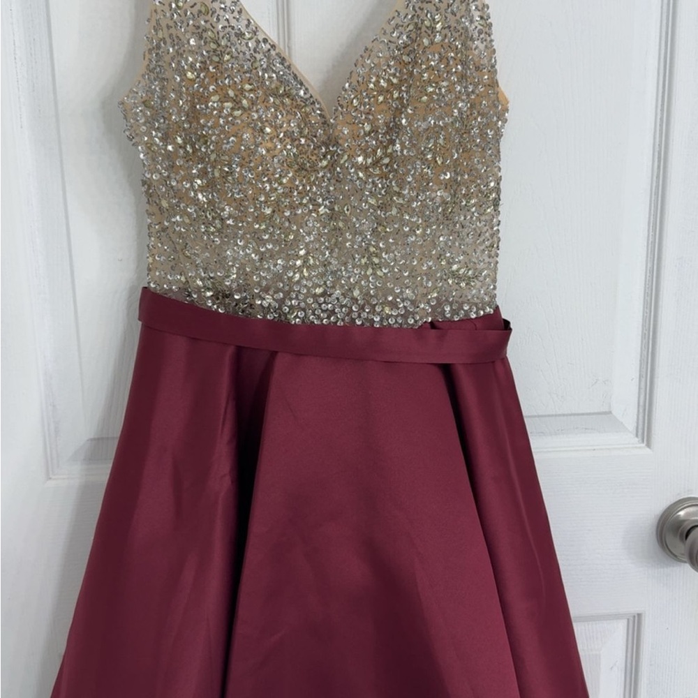 Dancing Queen Gold and Burgundy Mini Dress